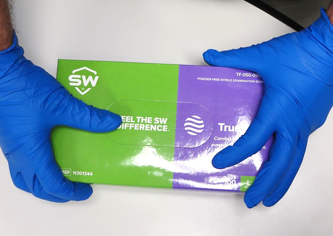 TrueForm® EcoTek® Biodegradable Blue Nitrile Exam Gloves Sustainable